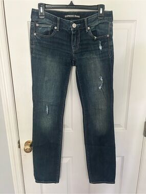 Express Women's Dark Blue Stella Skinny Jeans, Low Rise, Size 4